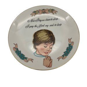 Vintage Collectible Plate Now I Lay Me Down To Sleep Japan 7.25" Religious Theme